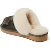 imageFireside By Dearfoams Womens Sydney Slippers Genuine Shearling Suede Scuffs Memory Foam Slipin House ShoesCamo