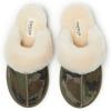 imageFireside By Dearfoams Womens Sydney Slippers Genuine Shearling Suede Scuffs Memory Foam Slipin House ShoesCamo