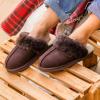 imageFireside By Dearfoams Womens Sydney Slippers Genuine Shearling Suede Scuffs Memory Foam Slipin House ShoesCoffee
