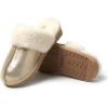 imageFireside By Dearfoams Womens Sydney Slippers Genuine Shearling Suede Scuffs Memory Foam Slipin House ShoesGold
