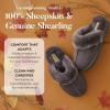 imageFireside By Dearfoams Womens Sydney Slippers Genuine Shearling Suede Scuffs Memory Foam Slipin House ShoesGrey
