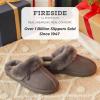 imageFireside By Dearfoams Womens Sydney Slippers Genuine Shearling Suede Scuffs Memory Foam Slipin House ShoesGrey