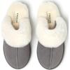 imageFireside By Dearfoams Womens Sydney Slippers Genuine Shearling Suede Scuffs Memory Foam Slipin House ShoesGrey Multi