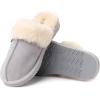 imageFireside By Dearfoams Womens Sydney Slippers Genuine Shearling Suede Scuffs Memory Foam Slipin House ShoesSleet