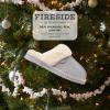 imageFireside By Dearfoams Womens Sydney Slippers Genuine Shearling Suede Scuffs Memory Foam Slipin House ShoesSleet