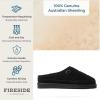imageFireside by Dearfoams Mens Grafton Shearling Slipper Memory Foam Suede Clog IndoorOutdoor Slipin House ShoesBlack Quilted