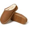 imageFireside by Dearfoams Mens Grafton Shearling Slipper Memory Foam Suede Clog IndoorOutdoor Slipin House ShoesChestnut