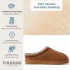 imageFireside by Dearfoams Mens Grafton Shearling Slipper Memory Foam Suede Clog IndoorOutdoor Slipin House ShoesChestnut Taping