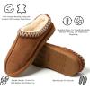 imageFireside by Dearfoams Mens Grafton Shearling Slipper Memory Foam Suede Clog IndoorOutdoor Slipin House ShoesChestnut Taping