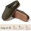 imageFireside by Dearfoams Mens Grafton Shearling Slipper Memory Foam Suede Clog IndoorOutdoor Slipin House ShoesGreen
