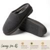 imageFireside by Dearfoams Mens Grafton Shearling Slipper Memory Foam Suede Clog IndoorOutdoor Slipin House ShoesGrey Quilted