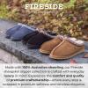 imageFireside by Dearfoams Mens Grafton Shearling Slipper Memory Foam Suede Clog IndoorOutdoor Slipin House ShoesNavy Taping