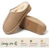 imageFireside by Dearfoams Mens Grafton Shearling Slipper Memory Foam Suede Clog IndoorOutdoor Slipin House ShoesSand