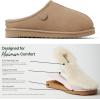 imageFireside by Dearfoams Mens Grafton Shearling Slipper Memory Foam Suede Clog IndoorOutdoor Slipin House ShoesSand
