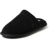 imageDearfoams Mens Bradford Genuine Suede House Shoe Scuff SlipperBlack 2