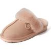 imageFireside By Dearfoams Womens Sydney Slippers Genuine Shearling Suede Scuffs Memory Foam Slipin House ShoesPeach Dust