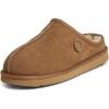 imageFireside by Dearfoams Mens Grafton Shearling Slipper Memory Foam Suede Clog IndoorOutdoor Slipin House ShoesChestnut