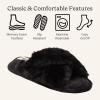 imageDearfoams Womens Jessica Fuzzy Cross Band Slide SlipperBlack