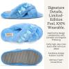 imageDearfoams Womens Jessica Fuzzy Cross Band Slide SlipperBlue Bows