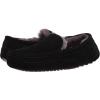 imageFireside By Dearfoams Mens Melbourne Genuine Shearling Moccasin Slippers Memory Foam Sudede Loafers Slipin House ShoesBlack