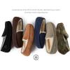 imageFireside By Dearfoams Mens Melbourne Genuine Shearling Moccasin Slippers Memory Foam Sudede Loafers Slipin House ShoesBlack