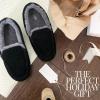 imageFireside By Dearfoams Mens Melbourne Genuine Shearling Moccasin Slippers Memory Foam Sudede Loafers Slipin House ShoesBlack