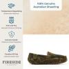 imageFireside By Dearfoams Mens Melbourne Genuine Shearling Moccasin Slippers Memory Foam Sudede Loafers Slipin House ShoesCamo
