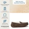 imageFireside By Dearfoams Mens Melbourne Genuine Shearling Moccasin Slippers Memory Foam Sudede Loafers Slipin House ShoesCoffee