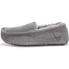 imageFireside By Dearfoams Mens Melbourne Genuine Shearling Moccasin Slippers Memory Foam Sudede Loafers Slipin House ShoesGrey Solid