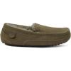 imageFireside By Dearfoams Mens Melbourne Genuine Shearling Moccasin Slippers Memory Foam Sudede Loafers Slipin House ShoesLoden