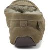 imageFireside By Dearfoams Mens Melbourne Genuine Shearling Moccasin Slippers Memory Foam Sudede Loafers Slipin House ShoesLoden
