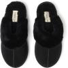 imageFireside By Dearfoams Womens Melton Platform Slippers Genuine Shearling Memory Foam Slipin House ShoesBlack Platform