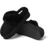 imageFireside By Dearfoams Womens Melton Platform Slippers Genuine Shearling Memory Foam Slipin House ShoesBlack Platform