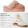 imageFireside By Dearfoams Womens Melton Platform Slippers Genuine Shearling Memory Foam Slipin House ShoesPeach Dust Pavement