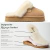 imageFireside By Dearfoams Womens Melton Platform Slippers Genuine Shearling Memory Foam Slipin House ShoesSand Platform