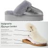 imageFireside By Dearfoams Womens Melton Platform Slippers Genuine Shearling Memory Foam Slipin House ShoesSilver Platform