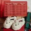 imageDearfoams Unisex Adult Holiday Christmas Gift Family Matching Santa Reindeer Teddy Bear Plush Memory Foam SlippersAdult Bear