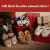 imageDearfoams Unisex Adult Holiday Christmas Gift Family Matching Santa Reindeer Teddy Bear Plush Memory Foam SlippersAdult Bear