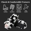 imageDearfoams Unisex Adult Holiday Christmas Gift Family Matching Santa Reindeer Teddy Bear Plush Memory Foam SlippersAdult Cow