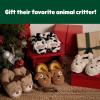imageDearfoams Unisex Adult Holiday Christmas Gift Family Matching Santa Reindeer Teddy Bear Plush Memory Foam SlippersDog
