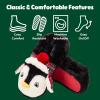 imageDearfoams Unisex Adult Holiday Christmas Gift Family Matching Santa Reindeer Teddy Bear Plush Memory Foam SlippersPenguin