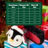 imageDearfoams Unisex Adult Holiday Christmas Gift Family Matching Santa Reindeer Teddy Bear Plush Memory Foam SlippersPenguin