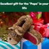 imageDearfoams mens Matching Family Holiday Papa Bear Sherpa Lined Moc Toe With Embroidery SlipperFurry Teddy