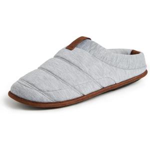 imageDearfoams Mens Ashton Quilted Memory Foam Jersey Clog SlipperLight Heather Grey