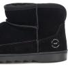 imageDearfoams Womens Suede Indoor Outdoor Memory Foam Mini Ankle Gretchen BootsBlack