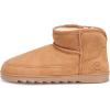 imageDearfoams Womens Suede Indoor Outdoor Memory Foam Mini Ankle Gretchen BootsChestnut