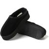 imageFireside By Dearfoams Womens Queenstown Shearling Slippers Memory Foam Suede Clog IndoorOutdoor Slipin House ShoesBlack Platform