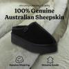 imageFireside By Dearfoams Womens Queenstown Shearling Slippers Memory Foam Suede Clog IndoorOutdoor Slipin House ShoesBlack Platform
