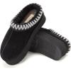 imageFireside By Dearfoams Womens Queenstown Shearling Slippers Memory Foam Suede Clog IndoorOutdoor Slipin House ShoesBlack Taping