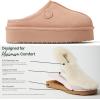 imageFireside By Dearfoams Womens Queenstown Shearling Slippers Memory Foam Suede Clog IndoorOutdoor Slipin House ShoesPeach Dust Platform